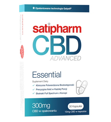 Obrazek Satipharm CBD Advanced Essential 30 kapsułek data ważności 30.09.2024