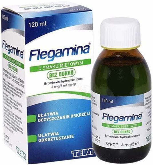 Obrazek Flegamina mięta bez cukru 4mg/5ml, 120ml