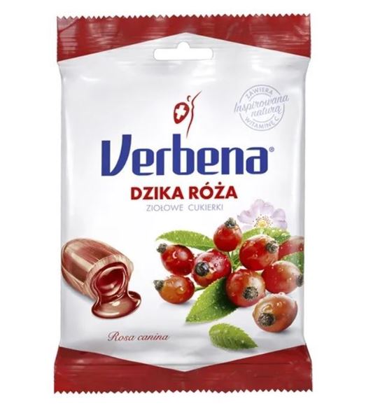 Obrazek Cukierki VERBENA Dzika róża z witaminą C 60g