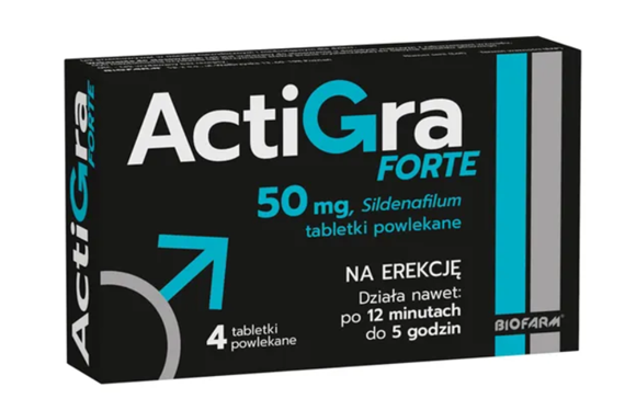 Obrazek Actigra Forte 50 mg, 4 tabletki