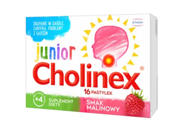 Obrazek Cholinex Junior pastylki do ssania 16 pastylek