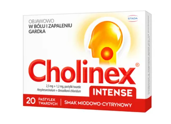 Obrazek Cholinex Intense 20 pastylek miód-cytryna